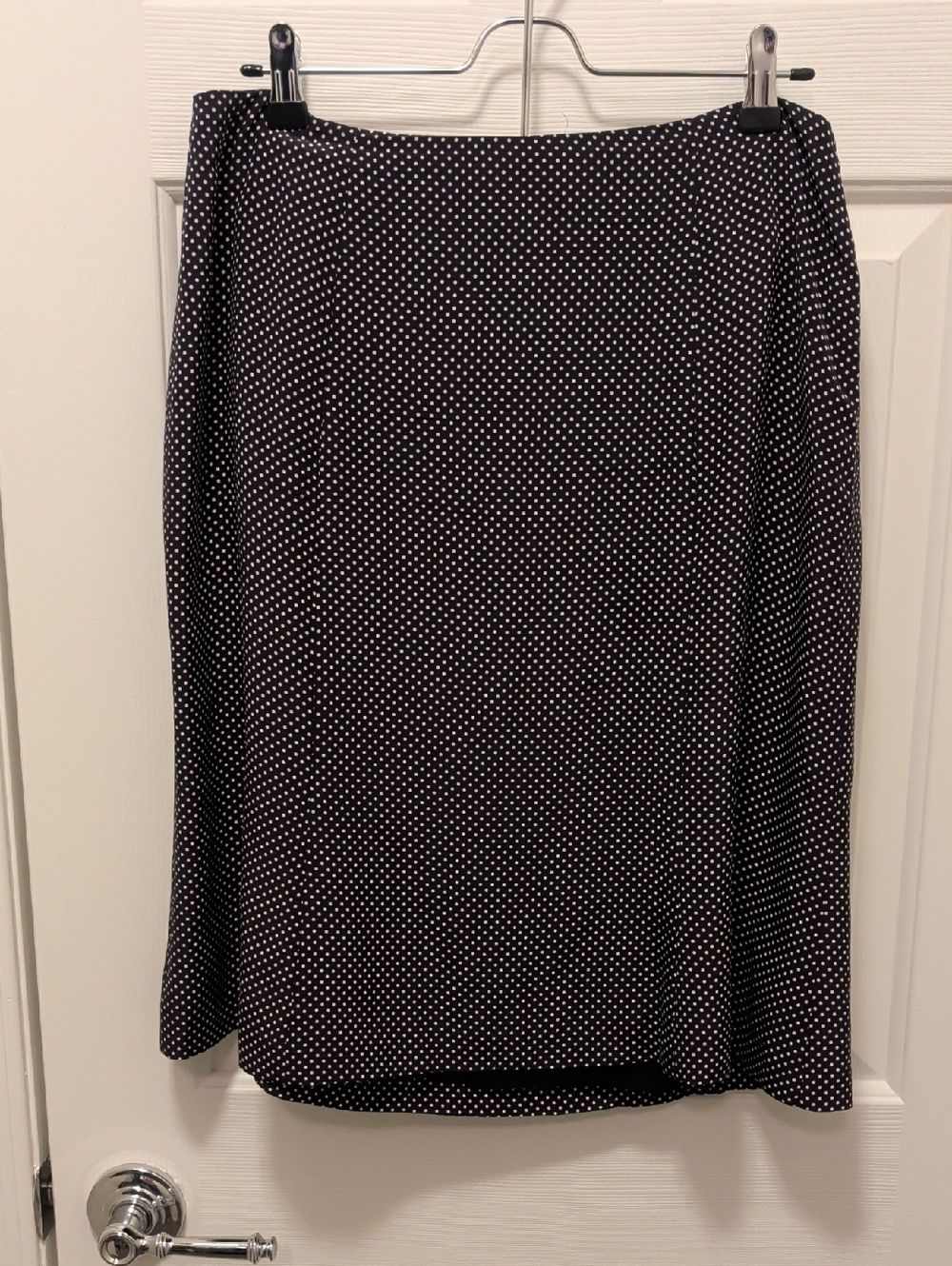 Talbots Black and White Polka Dot Midi Skirt